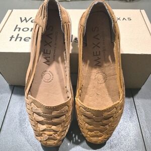 Mexas Women's Handwoven Leather Huaraches Sandals sz 6/6.5 Brown NEW in Box
